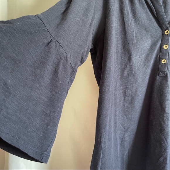 Lilly Pulitzer Women’s V Neck 3/4 Long Sleeve Blouse Navy Medium - Picture 6 of 7